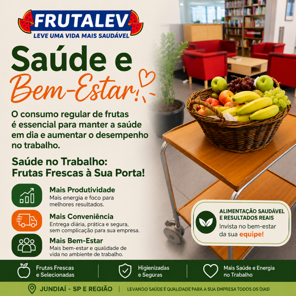 Frutas frescas no seu escrit&oacute;rio